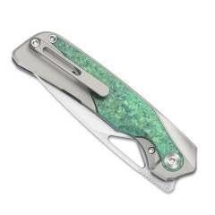Kizer Topsail | M390 | Titanium & Crystallized Titanium | Front Flipper | KizerB™ 3735A4