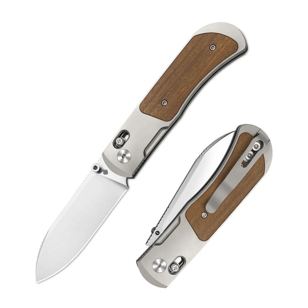 Kizer Tycho | S45VN | Titanium & Mkuruti Wood | KizerB™ 4761A1