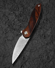 BESTECH BAMBI BL08F 3.11'' Şam Çelik Bıçak Demir Ahşap Sap