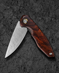 BESTECH BAMBI BL08F 3.11'' Şam Çelik Bıçak Demir Ahşap Sap