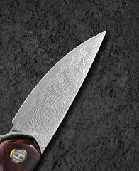 BESTECH BAMBI BL08F 3.11'' Şam Çelik Bıçak Demir Ahşap Sap