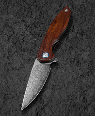 BESTECH BAMBI BL08E 3.11'' Şam Çelik Bıçak Demir Ahşap Sap