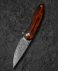 BESTECH BAMBI BL08D 3.11'' Şam Çelik Bıçak Demir Ahşap Sap