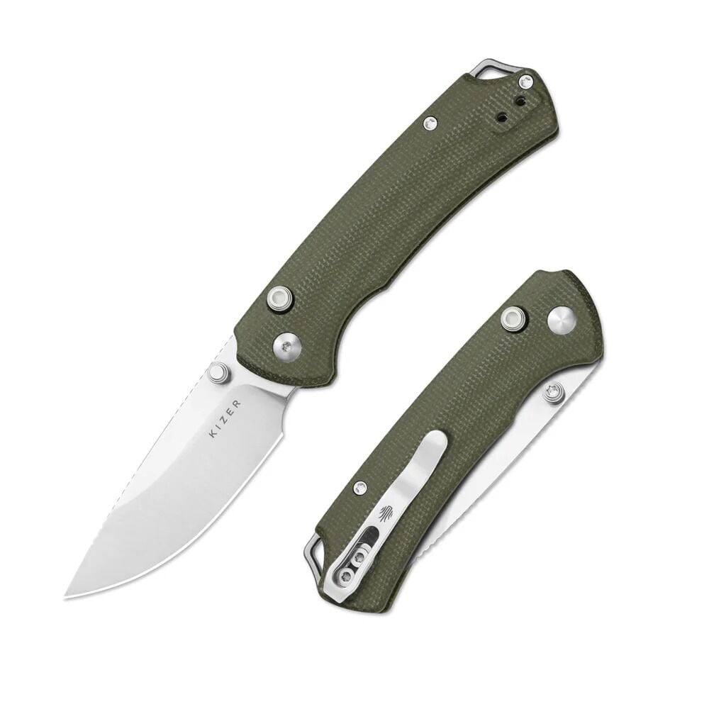Kizer T1 BD | Button Liner Lock™ | Nitro-V | Micarta | KizerV™ 3490.2BA1