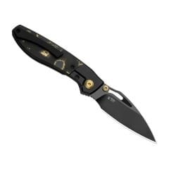 Shrike | S45VN | Titanium & Fat Carbon Camo Gold | Matte DLC Ultra | Front Flipper | Ki3746A2