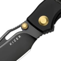 Shrike | S45VN | Titanium & Fat Carbon Camo Gold | Matte DLC Ultra | Front Flipper | Ki3746A2