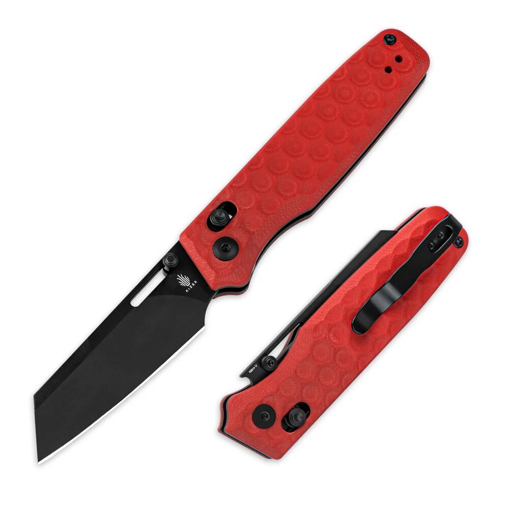 Kizer Task | Kırmızı G10 Sap | Nitro V Çelik Çakı | V3641A2