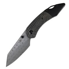 Kansept K9 | Karbon Fiber/G10 + Titanyum Sap | Damascus Çelik Çakı | K1151A4