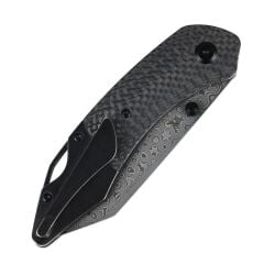 Kansept K9 | Karbon Fiber/G10 + Titanyum Sap | Damascus Çelik Çakı | K1151A4