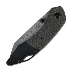 Kansept K9 | Karbon Fiber/G10 + Titanyum Sap | Damascus Çelik Çakı | K1151A4