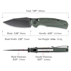Trivisa Hornet-04G | Axis Lock | Mikarta Sap | 14C28N Çelik Çakı | JM01-GM-14