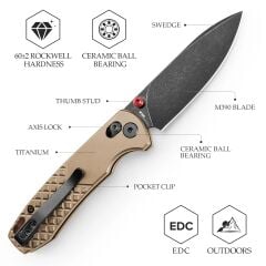 Trivisa Dragonfly-Z | Axis Lock | Titanyum Sap | M390 Çelik Çakı | JM03-ZT-M