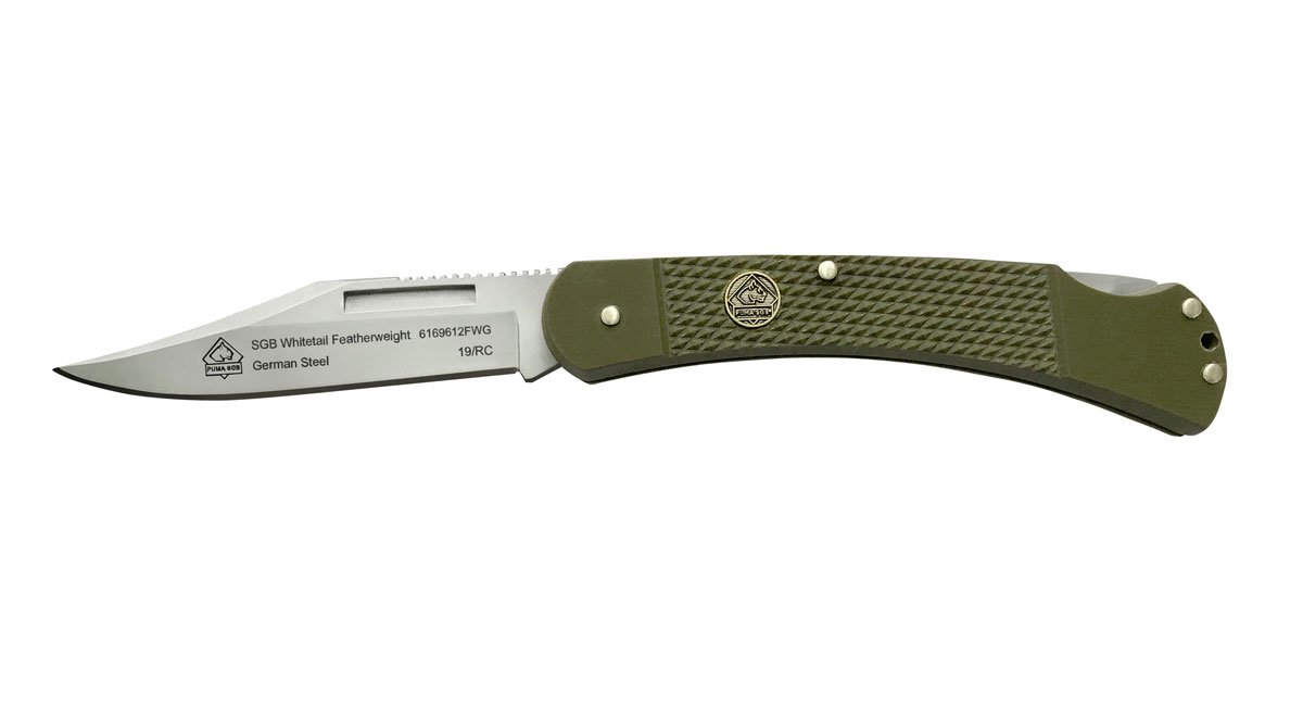 PUMA SGB Whitetail Featherweight OD Green G10 With Clip