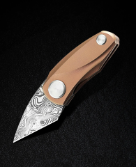 BESTECH TULIP BT1913I Titanyum Sap Damascus Çelik Mini Çakı ( Damasteel )