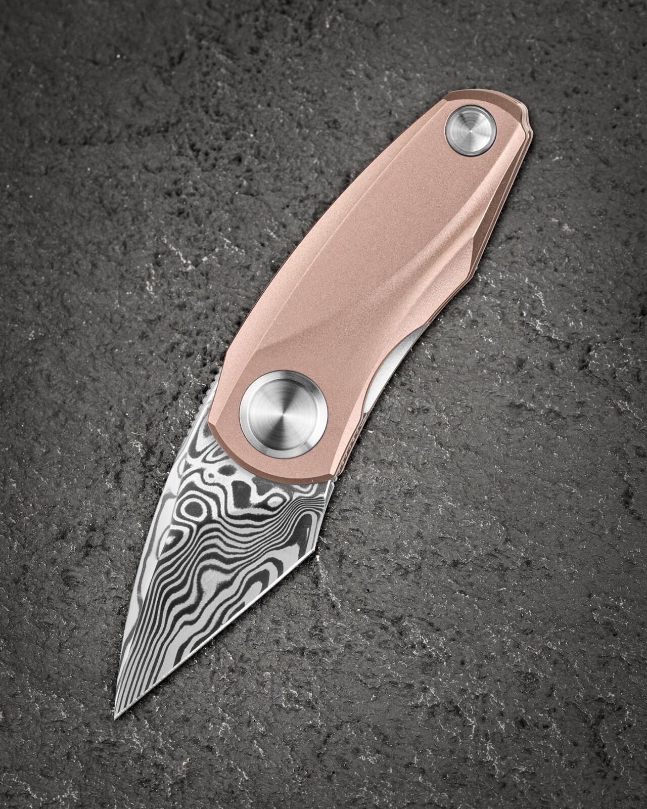 BESTECH Tulip | Titanyum Sap Damasteel Çelik Mini Çakı | BT1913I