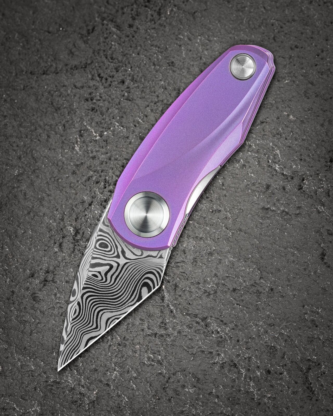 BESTECH Tulip | Titanyum Sap | Damasteel Çelik Mini Çakı | BT1913H