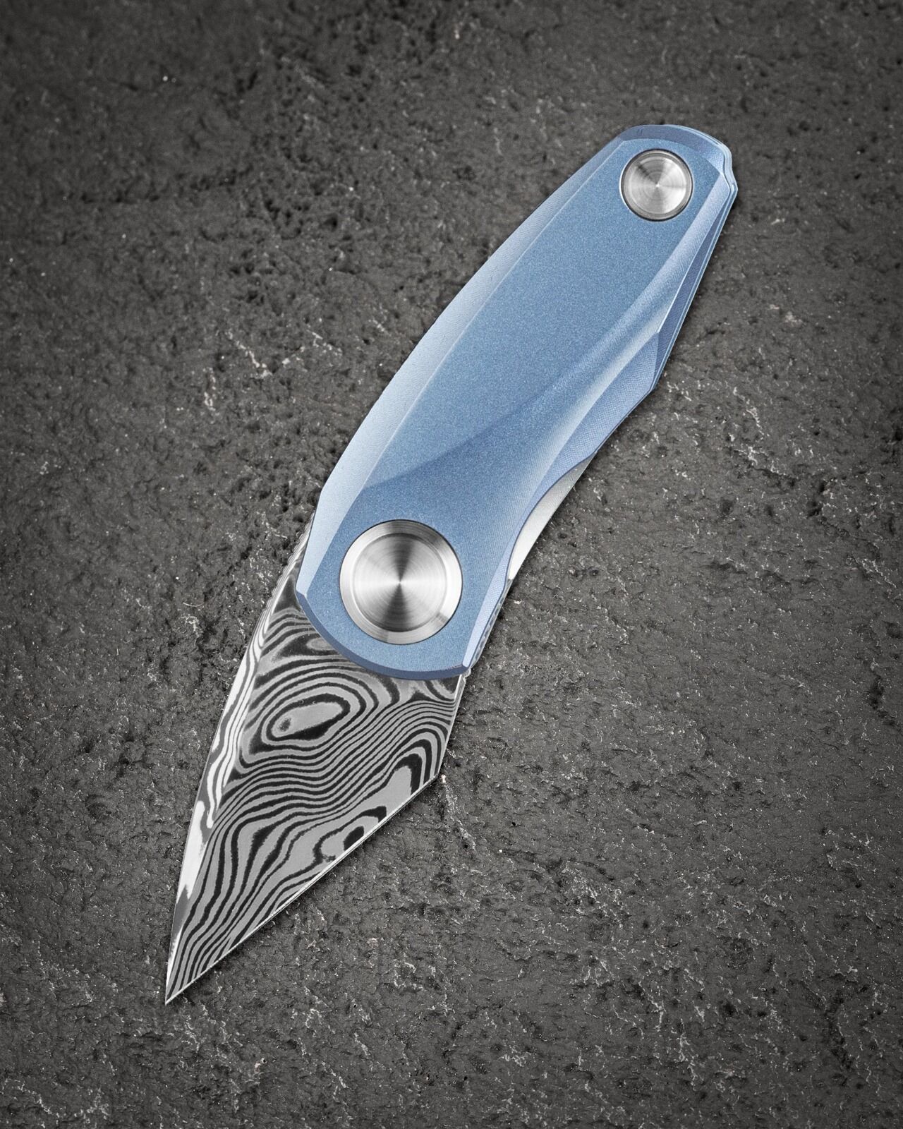 BESTECH Tulip | Titanyum Sap | Damasteel Çelik Mini Çakı | BT1913G