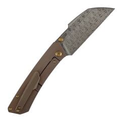 KANSEPT Contra | Elmas Desenli Bronz Eloksallı Titanyum Sap | Damascus Çelik Çakı | K1139A4
