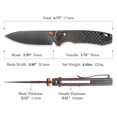 Trivisa Dragonfly-CU | Axis Lock | Bakır Sap | 14C28N Çelik Çakı | JM03-CU-14