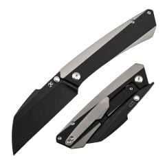 KANSEPT Contra | Siyah ve Düz Titanyum Sap | Blackwash S90V Çelik Çakı | K1139A2