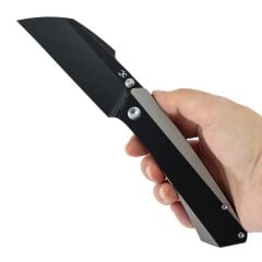 KANSEPT Contra | Siyah ve Düz Titanyum Sap | Blackwash S90V Çelik Çakı | K1139A2