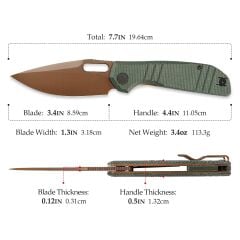 Trivisa Gecko-GM | Liner Lock | 14C28N Çelik Çakı | JM04-GM-14