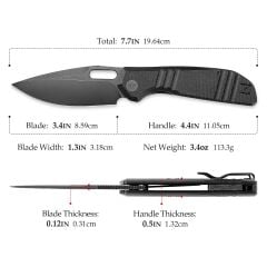 Trivisa Gecko-BM | Liner Lock | Mikarta Sap | 14C28N Çelik Çakı | JM04-BM-14