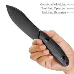 Trivisa Aubergine-BM | Mikarta Sap | Siyah Taşlanmış 14C28N Çelik Bıçak | JM05-BM-14