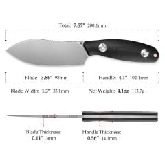 Trivisa Aubergine-BG | G10 Sap | 14C28N Çelik Taşlanmış Bıçak | JM05-BG-14