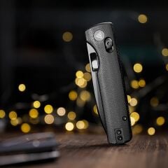 Trivisa Sabretooth-BM | Çapraz Kilitli | Siyah Mikarta Sap | 14C28N Çelik Siyah Taşlanmış Çakı | TY29-BM-14