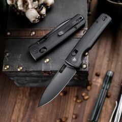 Trivisa Sabretooth-BM | Çapraz Kilitli | Siyah Mikarta Sap | 14C28N Çelik Siyah Taşlanmış Çakı | TY29-BM-14