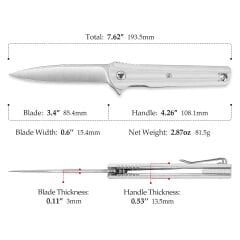 Trivisa Seagull-W | Liner Lock | G10 Sap | 14C28N Çelik Çakı | TY28-WG-14