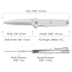 Trivisa Seagull-W | Liner Lock | G10 Sap | 14C28N Çelik Çakı | TY28-WG-14