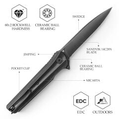 Trivisa Seagull-B | Liner Lock | Mikarta Sap | 14C28N Çelik Çakı | TY28-BM-14