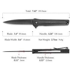 Trivisa Seagull-B | Liner Lock | Mikarta Sap | 14C28N Çelik Çakı | TY28-BM-14