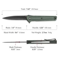 Trivisa Seagull-G | Liner Lock | Mikarta Sap | 14C28N Çelik Çakı | TY28-GM-14