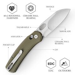 Trivisa Lamb-03G | Çapraz Kilitli | G10 Sap | N690 Çelik Çakı | TY26-G-N