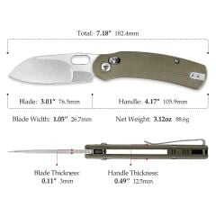 Trivisa Lamb-03G | Çapraz Kilitli | G10 Sap | N690 Çelik Çakı | TY26-G-N