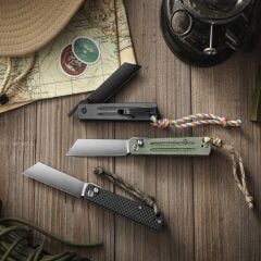 Trivisa Hydra-04B | Higonokami Düğmeli Kilit | Mikarta Sap | 10Cr15CoMoV Çelik Çakı | TY11-BM-10