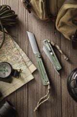 Trivisa Hydra-04G | Higonokami Düğmeli Kilit | Mikarta Sap | 10Cr15CoMoV Çelik Çakı | TY11-GM-10