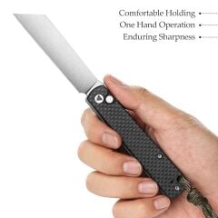 Trivisa Hydra-05 | Higonokami Düğmeli Kilit | Karbon Fiber ve G10 Sap | 10Cr15CoMoV Çelik Çakı | TY11-CG-10