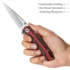 Trivisa Volans-03RB | Astar Kilitli | Katmanlı Mikarta Sap | 154CM Çelik Çakı | TY10-RBG-154