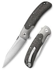 Trivisa UMa-05  | Titanyum Destek ve Başparmak Sapı | Karbon Fiber Saplar | S35VN Çelik Çakı | TY07-CT-S