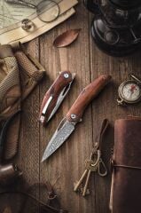 Trivisa Taurus-01i | Liner Lock | Demir Ağacı Sap | 110 Katmanlı Damascus Çelik Çakı | SY04-IW-D