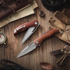 Trivisa Taurus-01i | Liner Lock | Demir Ağacı Sap | 110 Katmanlı Damascus Çelik Çakı | SY04-IW-D