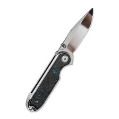 QSP Nebula | Mavi Parçalanmış Karbon Fiber Sap | 14C28N Çelik Çakı | QS168-C