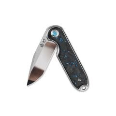 QSP Nebula | Mavi Parçalanmış Karbon Fiber Sap | 14C28N Çelik Çakı | QS168-C