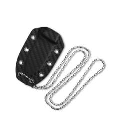 QSP Canary | Karanlıkta Parlayan Parçalanmış Karbon Fiber Sap | Lamine Damascus Çelik Boyun Bıçağı | QS141-L