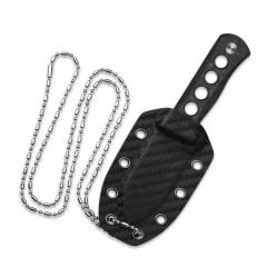 QSP Canary | Karanlıkta Parlayan Parçalanmış Karbon Fiber Sap | Lamine Damascus Çelik Boyun Bıçağı | QS141-M