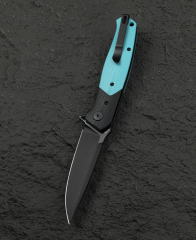 BESTECH SWORDFISH BG62E Siyah ve Açık Mavi G10 Saplı 14C28N Çakı